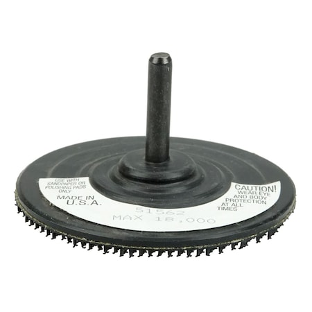 Weiler 3" Back-up Pad for Hook & Loop Surface Conditioning Disc 1/4" Stem 51562